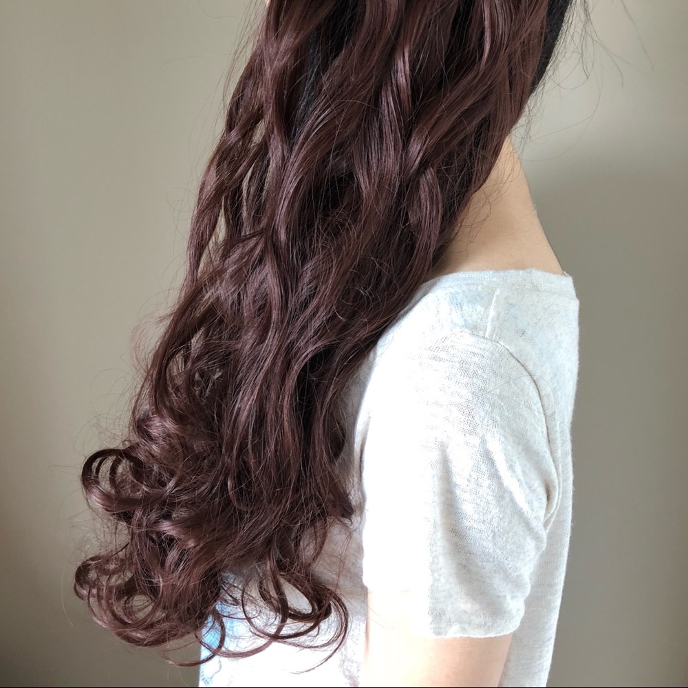 Hair Extensions Clip in Dark auburn 7pcs wig
